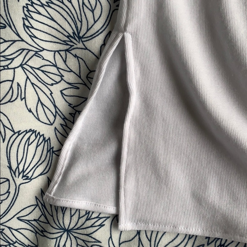 NWT Theory Serah K White Long Sleeve Side Tie Top - Picture 6 of 6